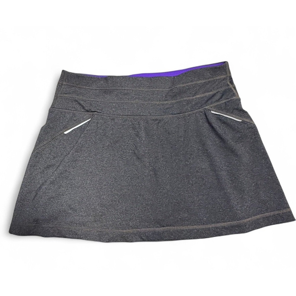 Athleta Gray Athletic Skort Skirt‎ Built In Shorts Women's Medium Running
